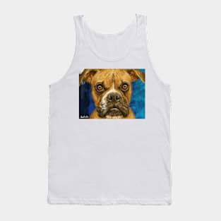 A painting of a brown Boxer looking straight at you Tank Top